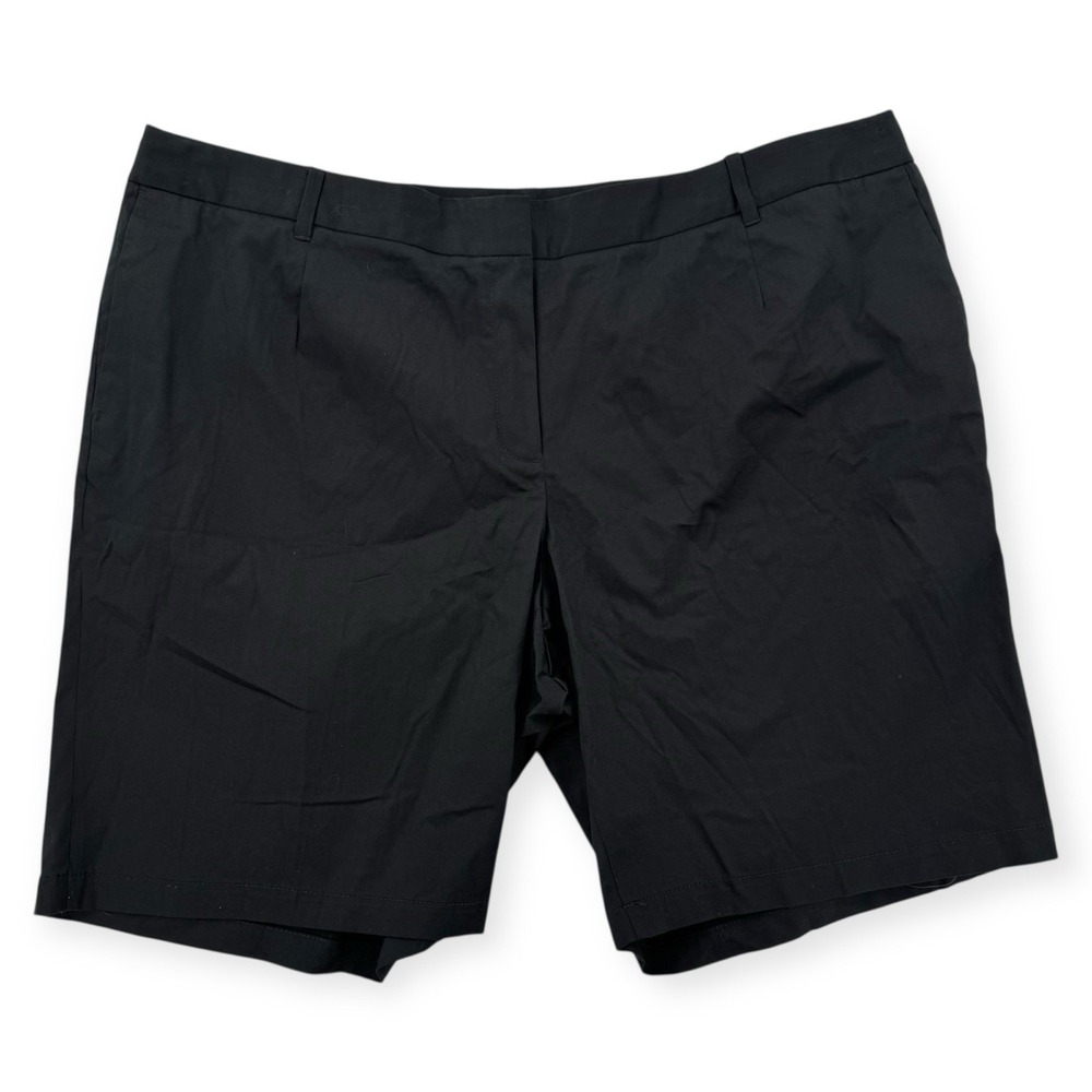 Liz Claiborne Jackie Shorts Womens‎ 24W Black Stretch Cotton Adjustable NWT